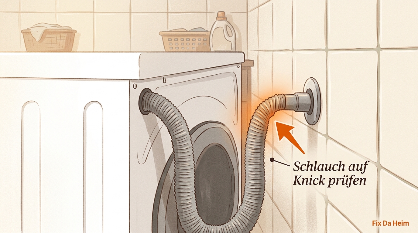 Waschmaschine pumpt nicht ab (2026) – 5 Ursachen & Fixes 11 Geknickter Ablaufschlauch Waschmaschine – Ursache für Abpumpfehler