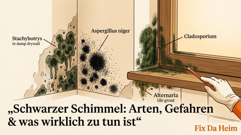 Schwarzer Schimmel erkennen: Arten, Gefahren & was zu tun ist