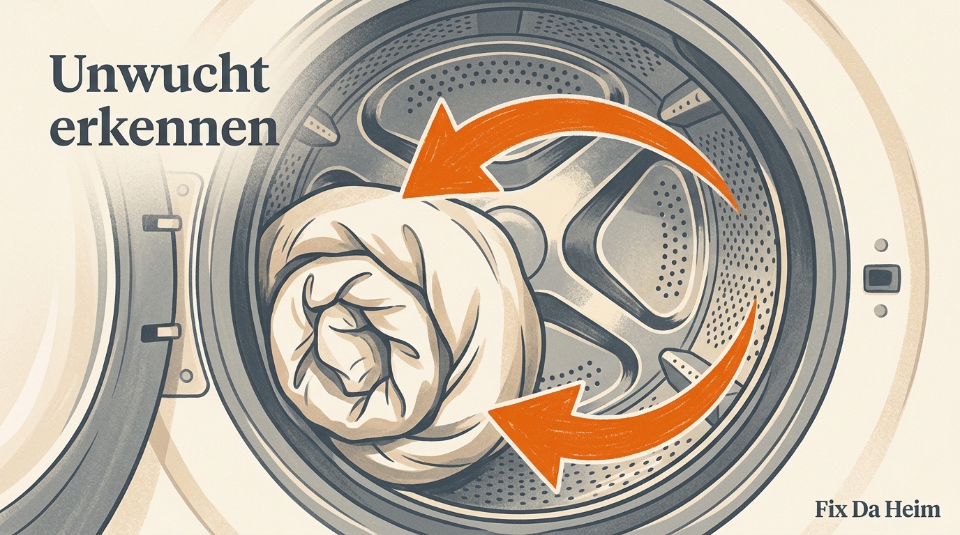 Waschmaschine schleudert nicht (2026) – 8 Ursachen & Lösungen 3 Falsche Beladung – Unwucht als häufigste Schleuder-Ursache