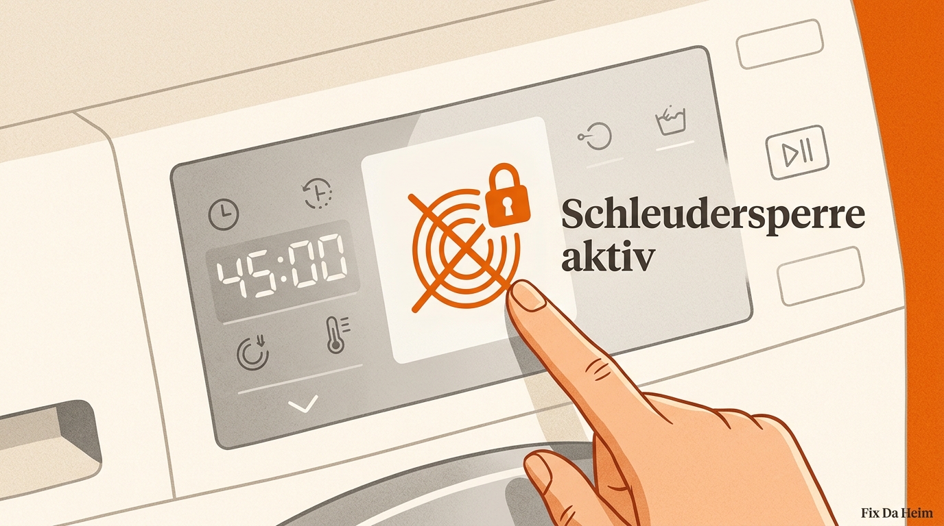 Waschmaschine schleudert nicht (2026) – 8 Ursachen & Lösungen 4 Schleudersperre deaktivieren – Programmeinstellung prüfen
