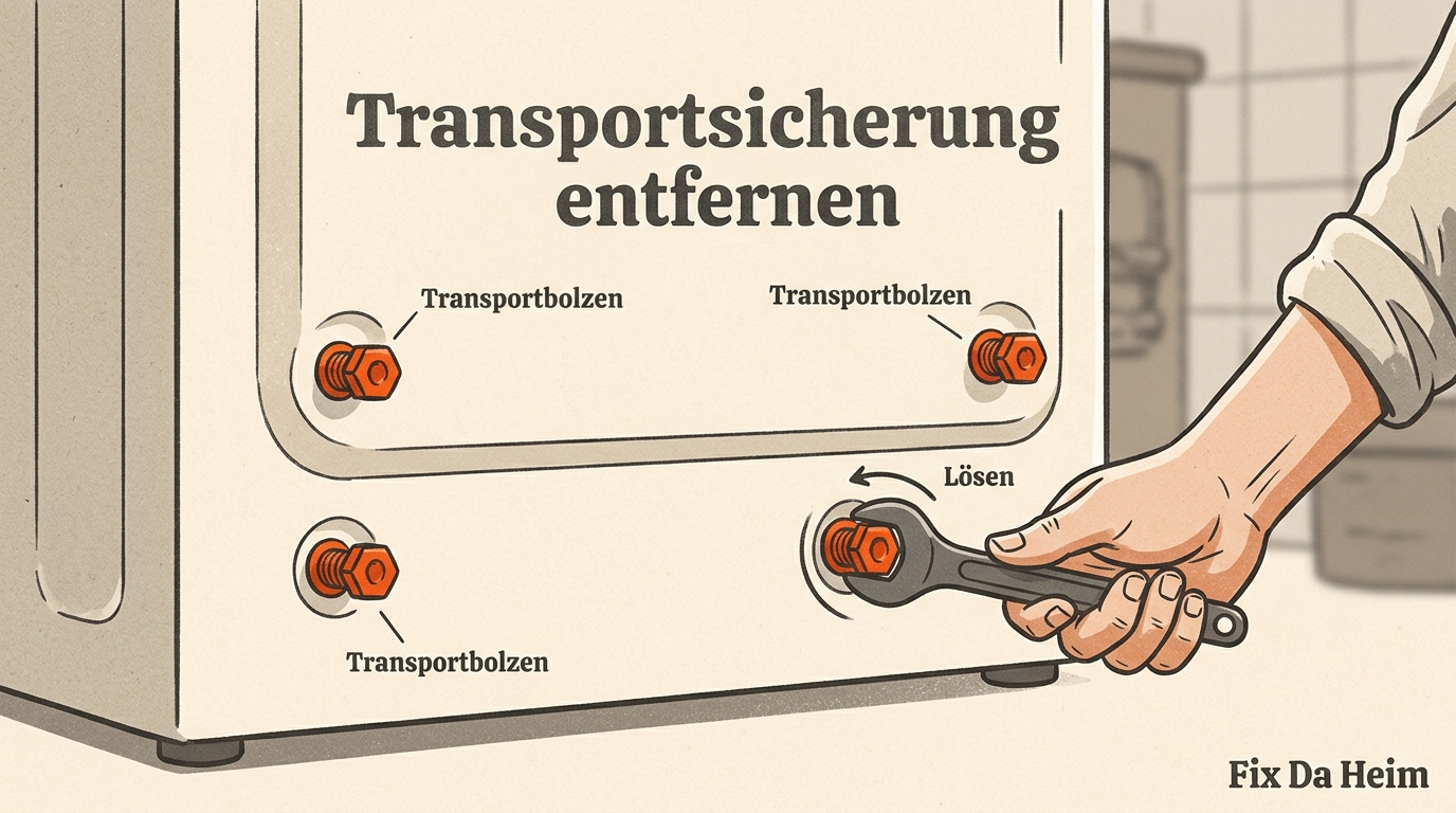 Waschmaschine schleudert nicht (2026) – 8 Ursachen & Lösungen 5 Transportsicherung entfernen – Schrauben an der Rückwand