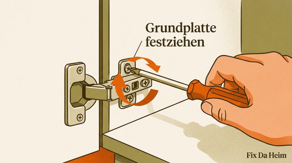Befestigungsschrauben der Grundplatte prüfen