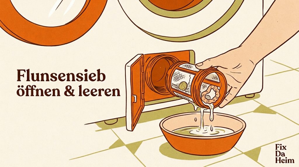 Flusensieb Waschmaschine öffnen und reinigen