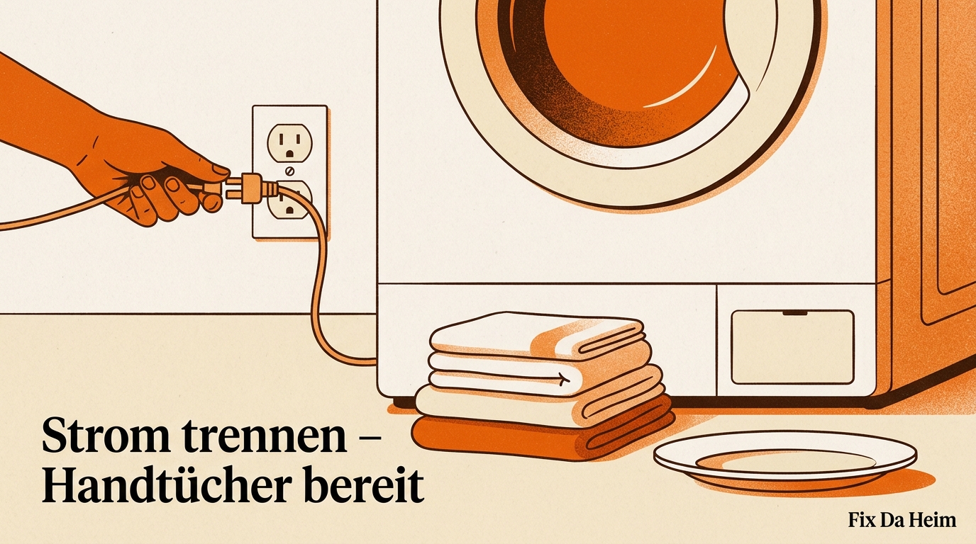 Waschmaschine schleudert nicht (2026) – 8 Ursachen & Lösungen 7 Stecker ziehen vor dem Öffnen des Flusensiebs