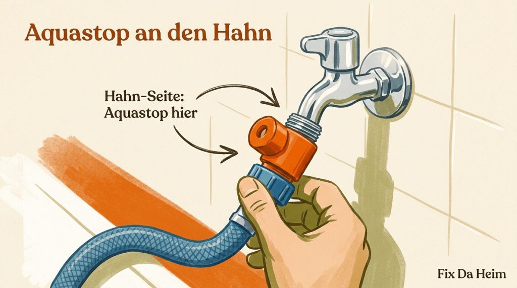 Waschmaschine anschließen: Schritt-für-Schritt-Anleitung (2026) 5 Aquastop Zulaufschlauch Waschmaschine Maschinenhahn anschließen