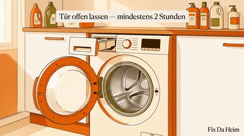 Waschmaschine nach Reinigung trocknen lassen Tür offen