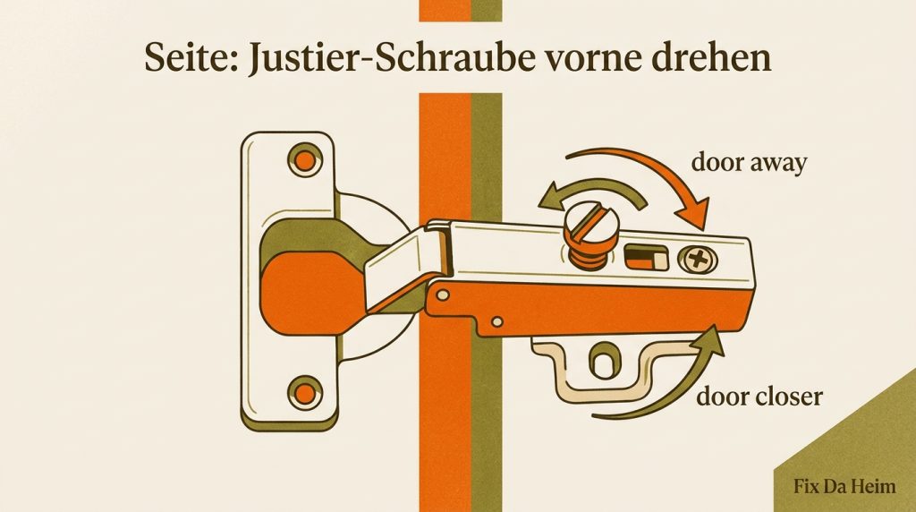 Seite einstellen (Tür steht zu nah oder zu weit zur Nachbartür)