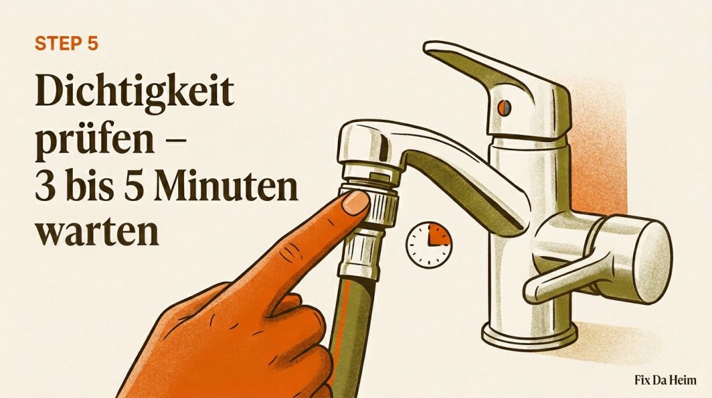 Waschmaschine anschließen: Schritt-für-Schritt-Anleitung (2026) 6 Zulaufschlauch Dichtigkeit prüfen Waschmaschine Wasserhahn