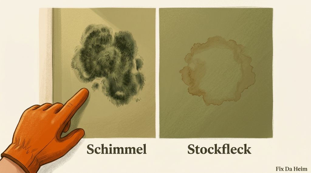 Schimmel an der Wand entfernen: Was wirklich hilft (+ Mietrecht) 2 Schimmel an der Wand erkennen im Vergleich zu Stockflecken