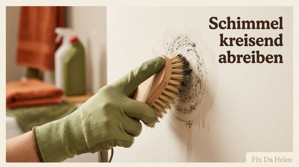 Schimmel an der Wand entfernen: Was wirklich hilft (+ Mietrecht) 11 Schimmel an der Wand abreiben Bürste entfernen