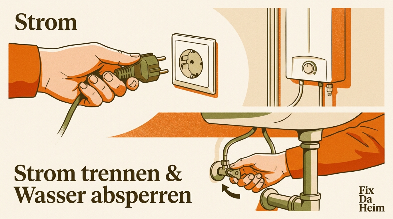 Schritt 1: Strom trennen und Wasser absperren