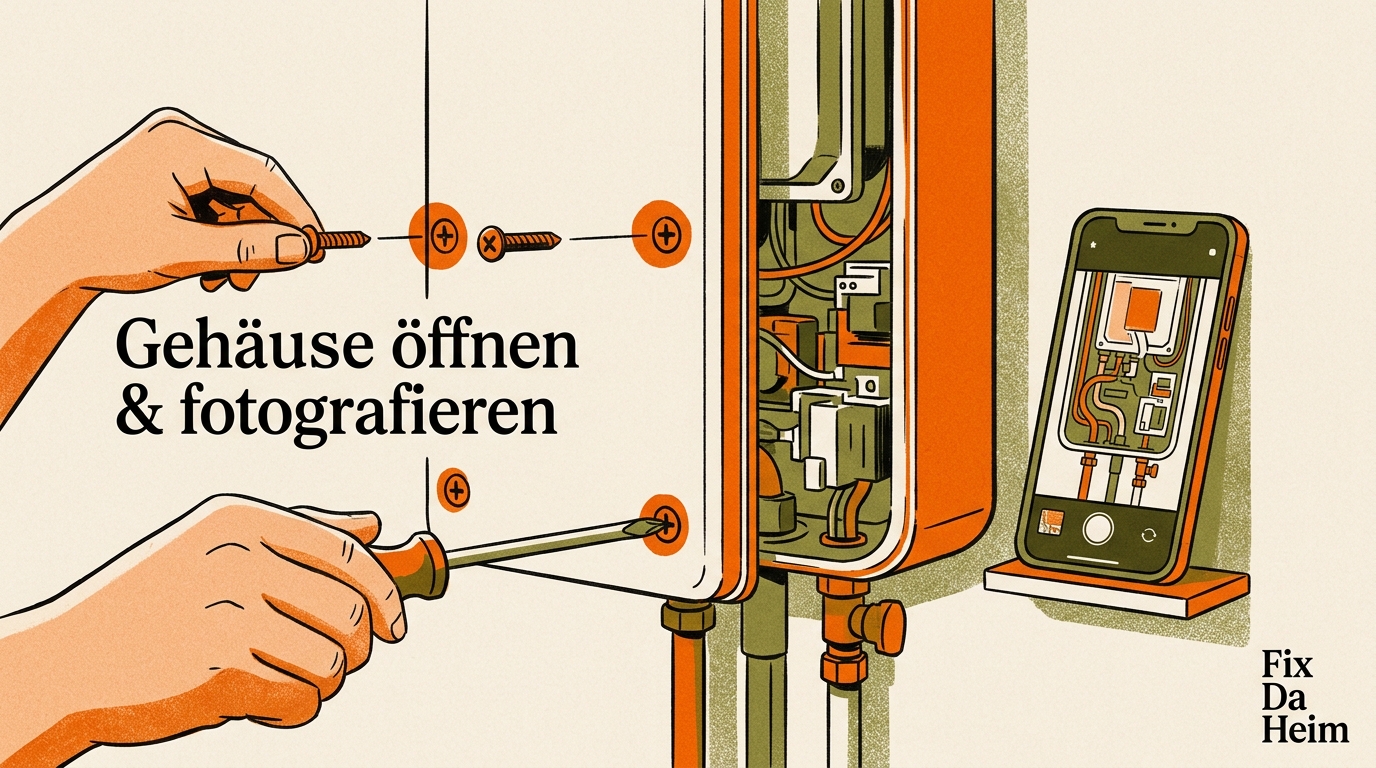 Schritt 2: Gerät fotografieren und öffnen