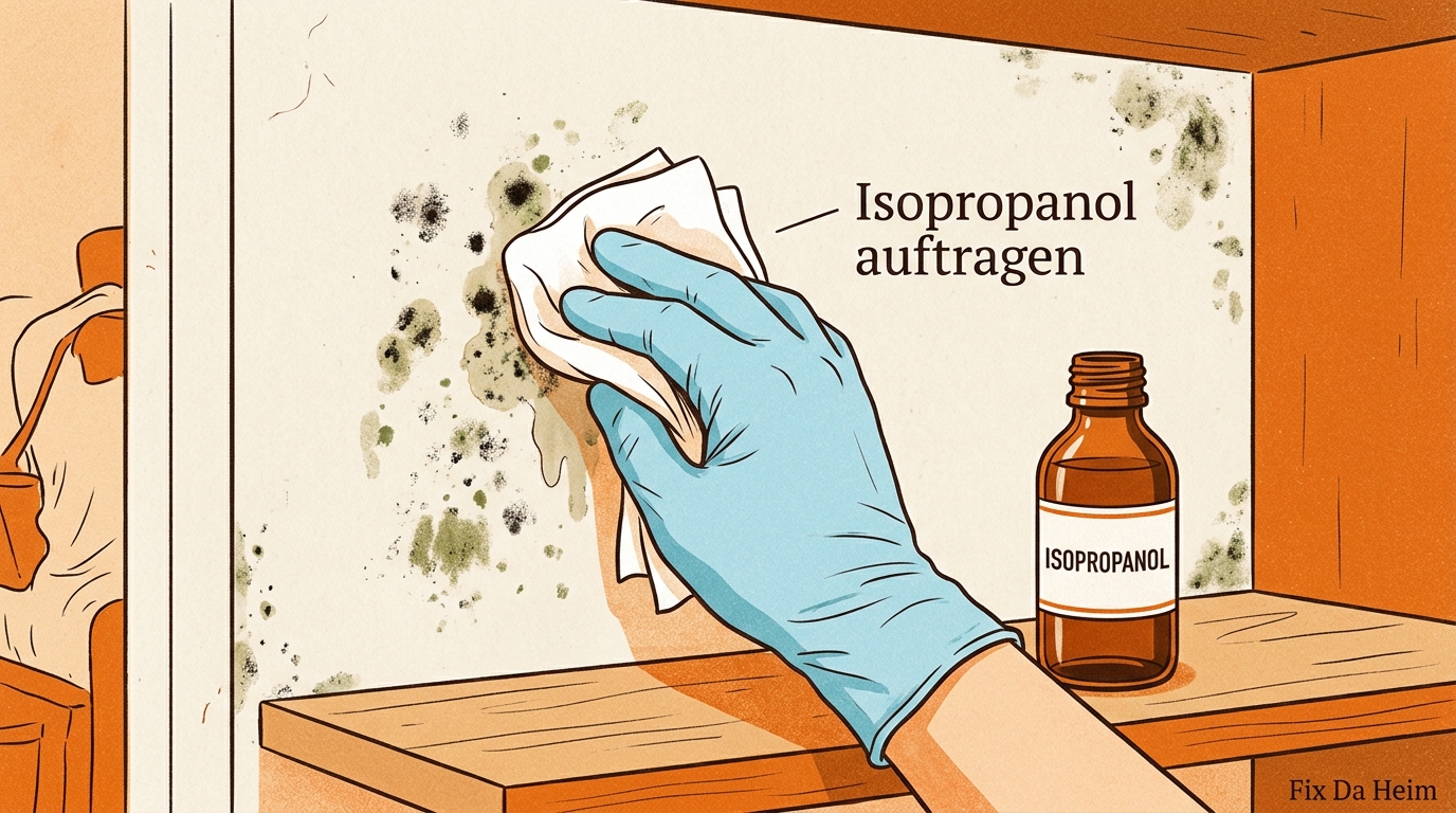 Schimmel unter Tapete entfernen (2026) – Anleitung & Mietrecht 10 Wand mit Isopropanol behandeln – Schimmel abtöten