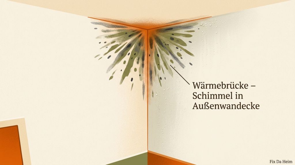 Schimmel an der Wand entfernen: Was wirklich hilft (+ Mietrecht) 8 Schimmel Außenwandecke Kondenswasser Wärmebrücke