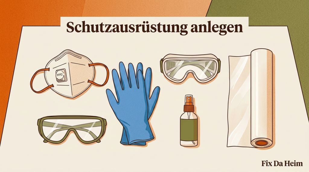 Schimmel an der Wand entfernen: Was wirklich hilft (+ Mietrecht) 9 Schutzausrüstung Schimmel entfernen Wand FFP2 Handschuhe