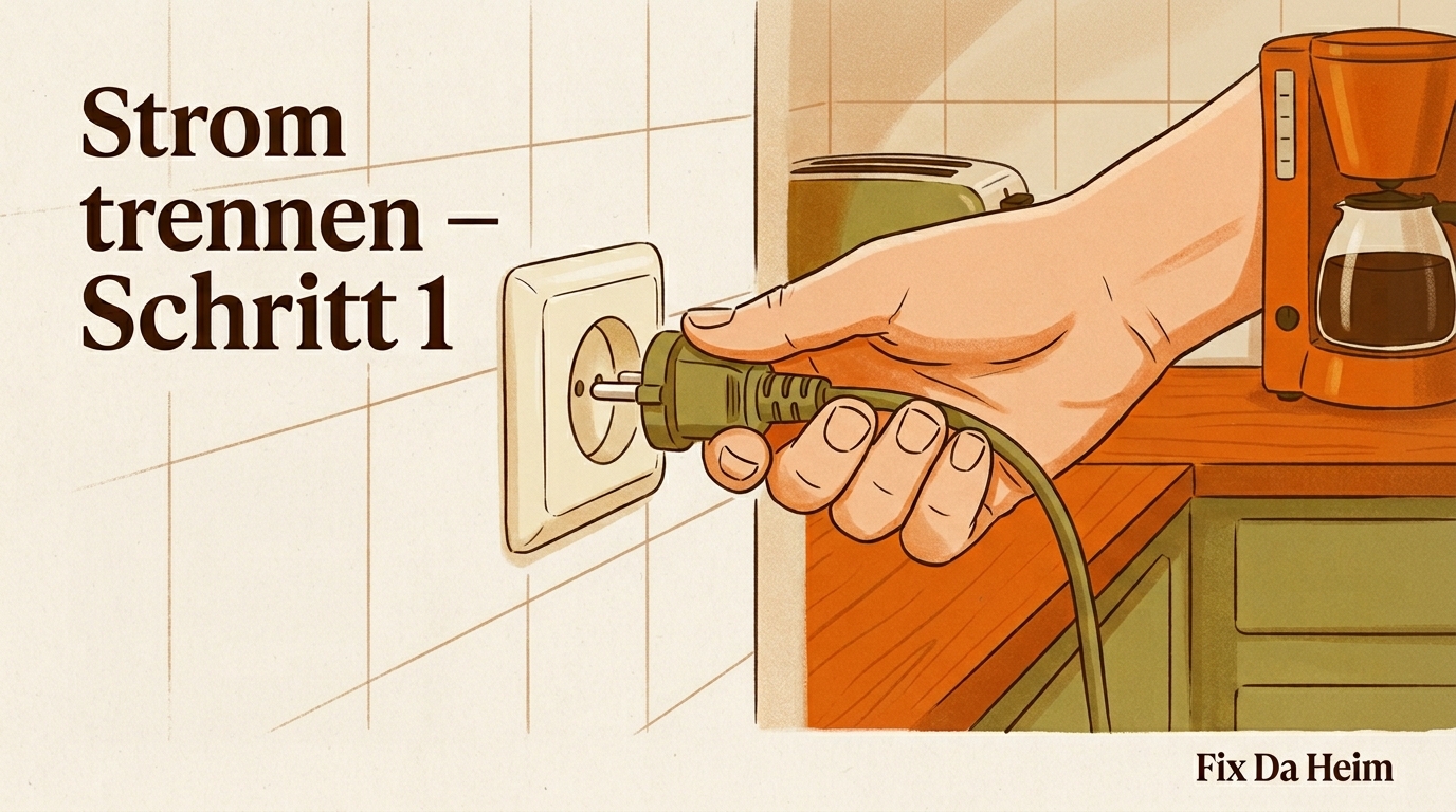 Dunstabzugshaube reinigen: Schritt-für-Schritt-Anleitung (2026) 4 Strom trennen – Netzstecker ziehen vor der Reinigung