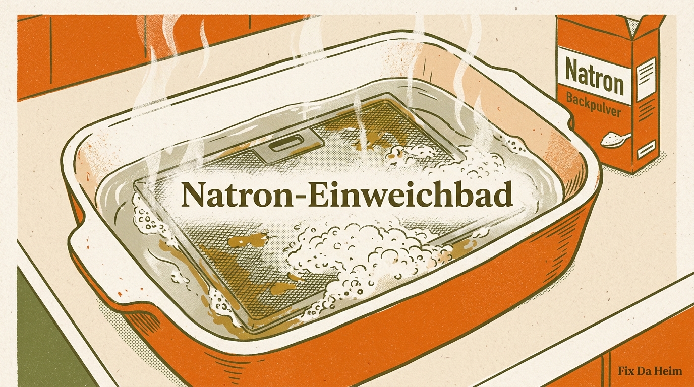 Dunstabzugshaube Filter reinigen (2026): So geht's richtig 6 Natron-Einweichbad für den Fettfilter
