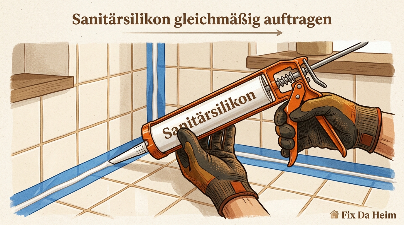 Schimmel auf Silikon entfernen – Reinigen oder erneuern? 26 Silikonpistole zieht gleichmäßige Fuge in der Dusche