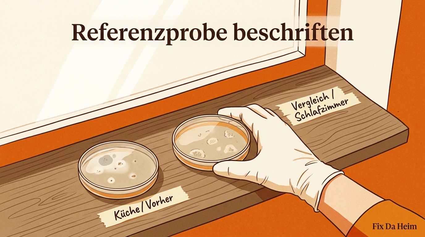 Vergleichsprobe für Schimmeltest in unbelastetem Raum nehmen