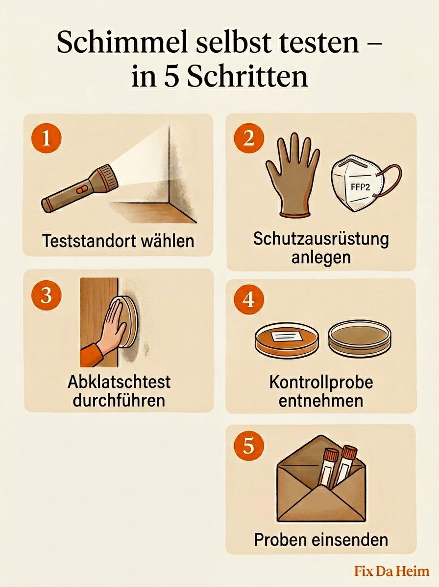 Schimmeltest — Schritt-für-Schritt-Übersicht