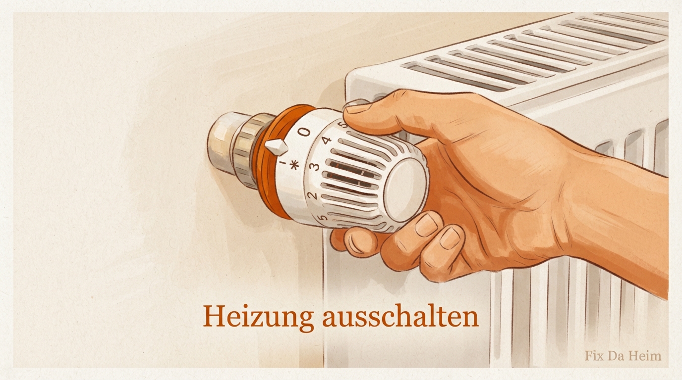 Heizung vor Montage des automatischen Entlüfters ausschalten und abkühlen lassen
