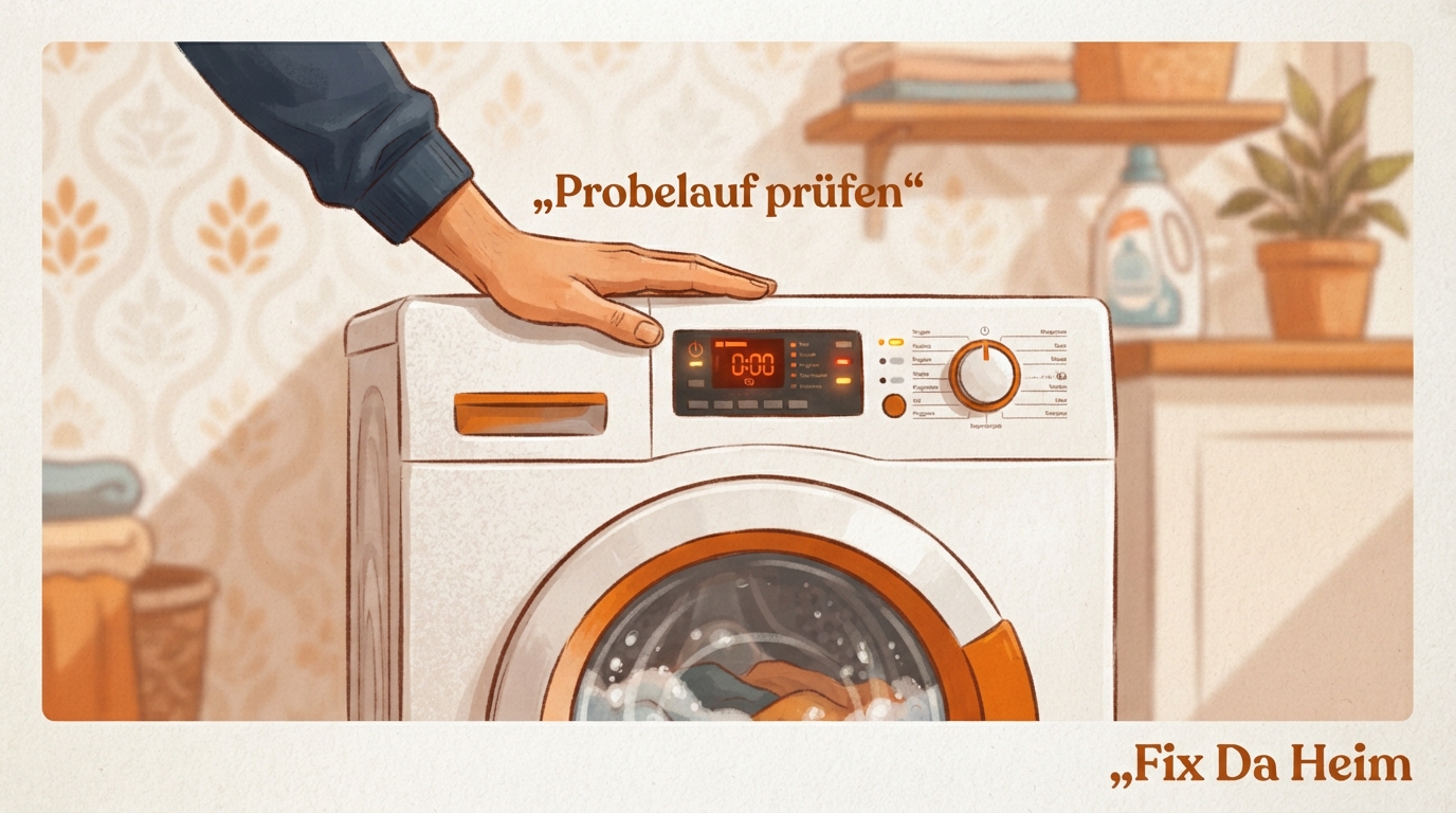 Gebrauchte Waschmaschine kaufen: Checkliste 2026 2 Probelauf bei gebrauchter Waschmaschine vor dem Kauf – Kurzprogramm starten und auf Geräusche achten