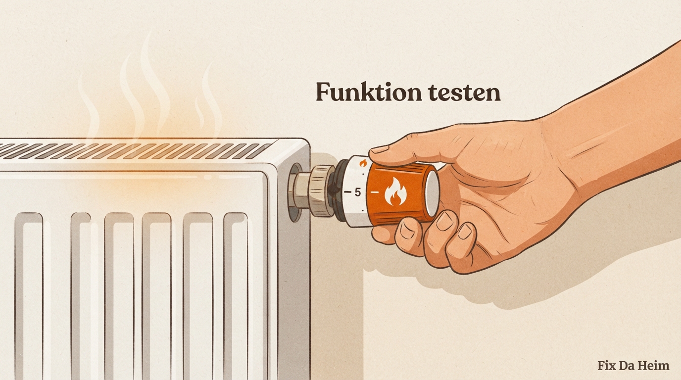 Heizkörperthermostat kaufen: Test & Vergleich 2026 10 Funktionstest am montierten Heizkörperthermostat – Heizkörperthermostat austauschen Schritt 4