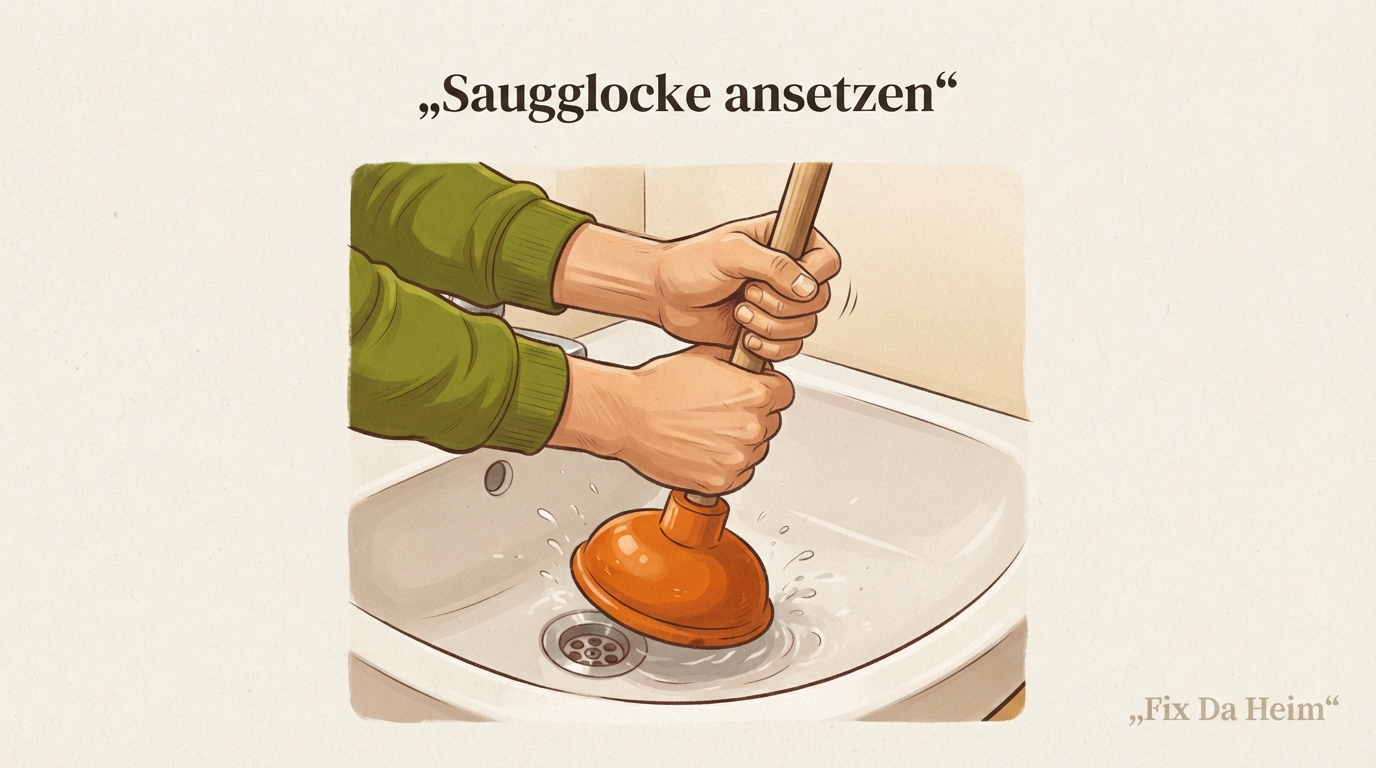Abflussreiniger Test 2026: Was wirklich wirkt 10 Saugglocke wird fest über dem Abfluss angesetzt und gepumpt