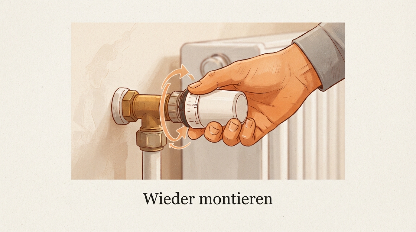 Wiedermontage des Thermostatkopfs