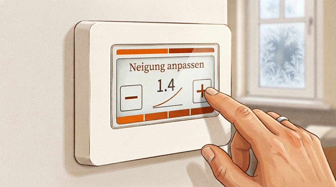 Neigung am Heizungsregler einstellen