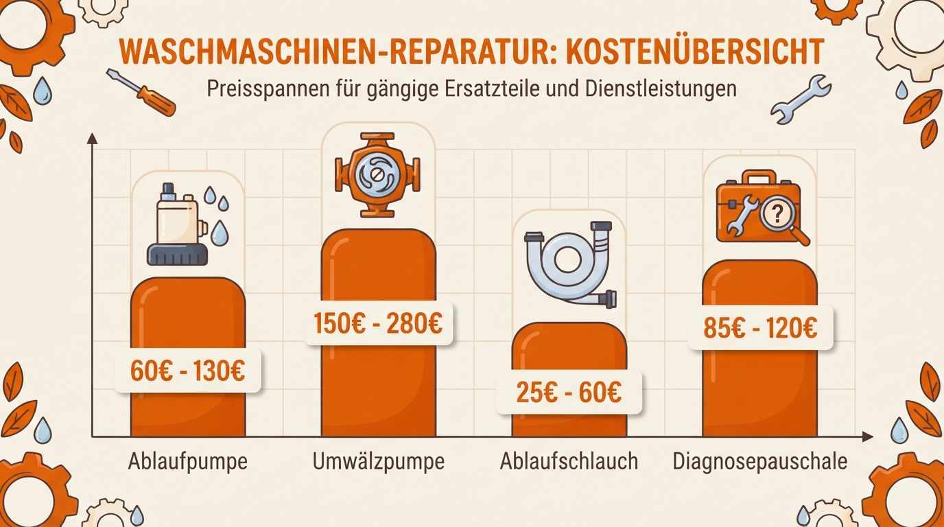 Kostenvergleich Geschirrspüler-Reparatur nach Ursache