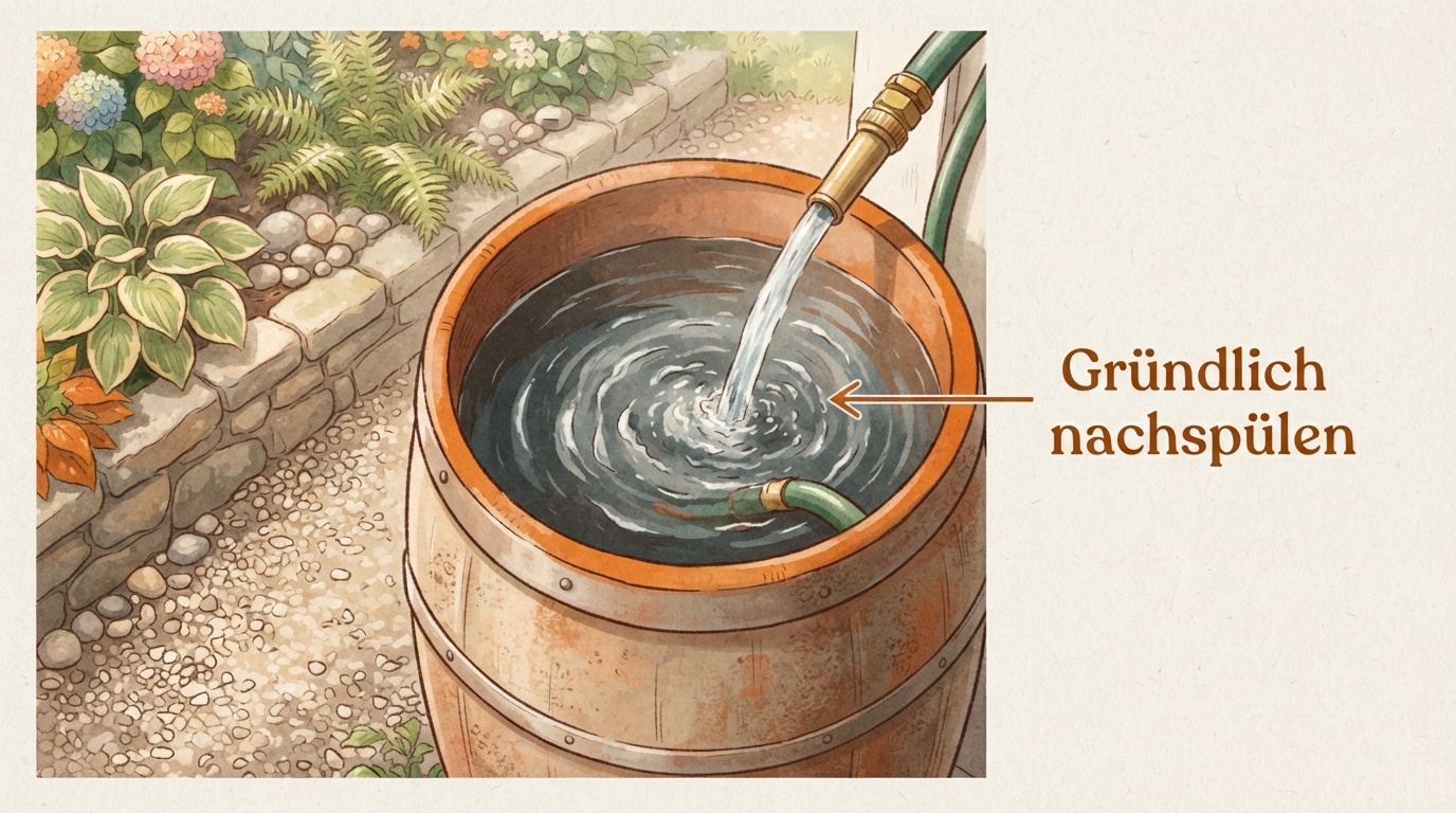 Nachspülen mit klarem Wasser
