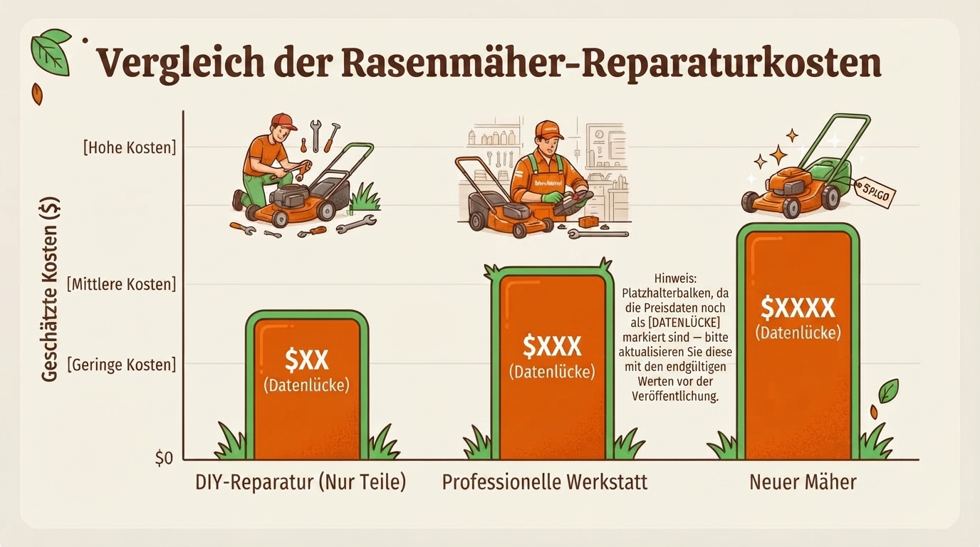 Kostenvergleich Rasenmäher-Reparatur: DIY, Werkstatt, Neukauf